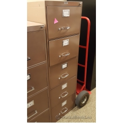 Sunar Brown 5 Drawer Vertical File Cabinet, Locking